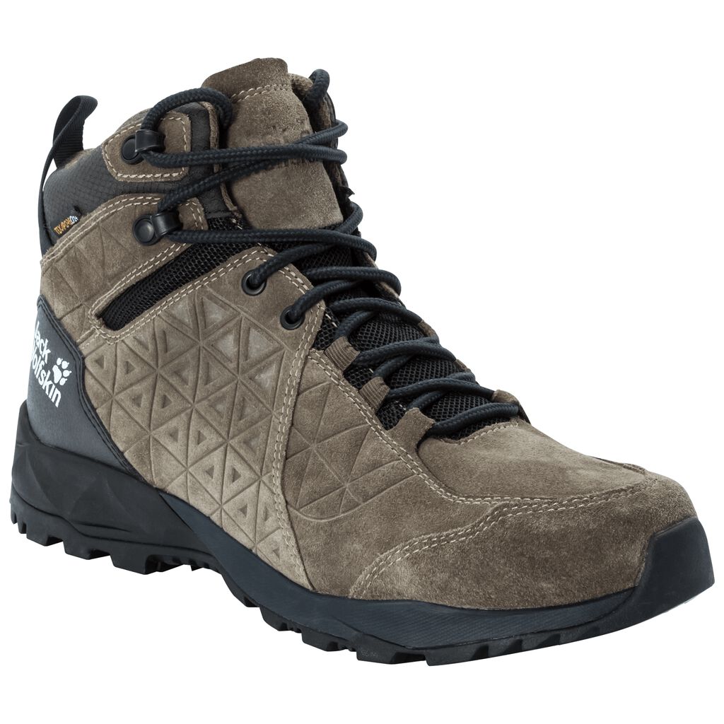 Jack Wolfskin CASCADE HIKE LT TEXAPORE MID Chaussures Homme Kaki/Noir - OLMHPWQ-95